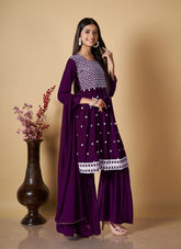 Georgette Salwar Suit in Purple